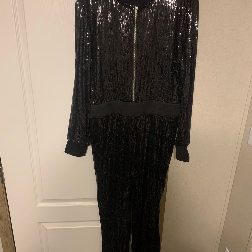 Black Sequin Jumpsuit